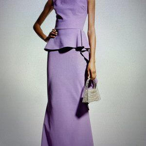 SOLD!!! Chiara Boni La Petite Robe NEW Margret Side-Ruffle Peplum Gown in Violet